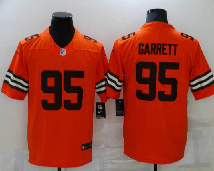 Men's Cleveland Browns Myles Garrett #95 Orange Jersey
