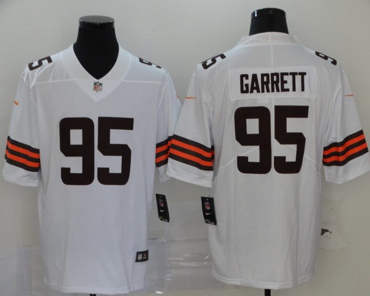 Men's Cleveland Browns Myles Garrett #95 White Jersey