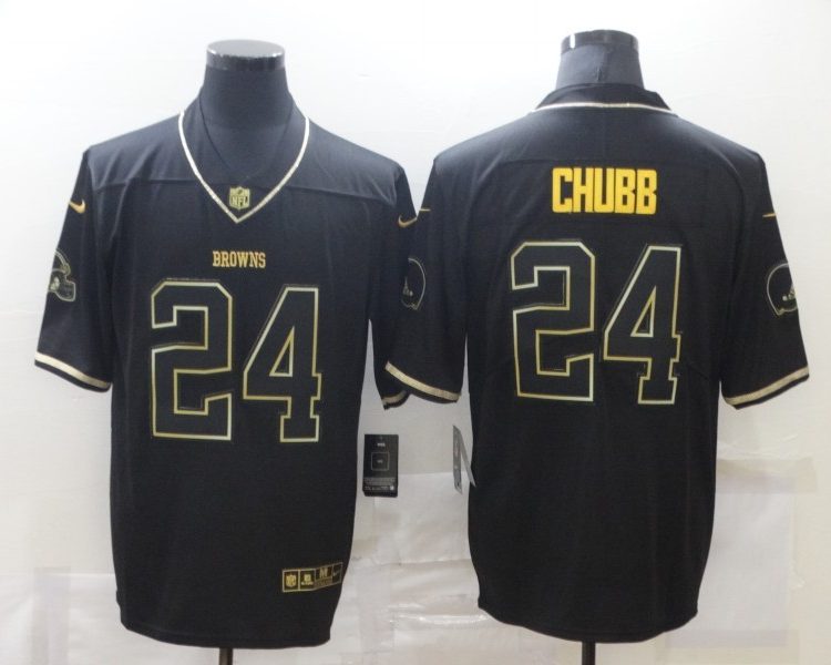 Men's Cleveland Browns Nick Chubb #24 Black Jersey