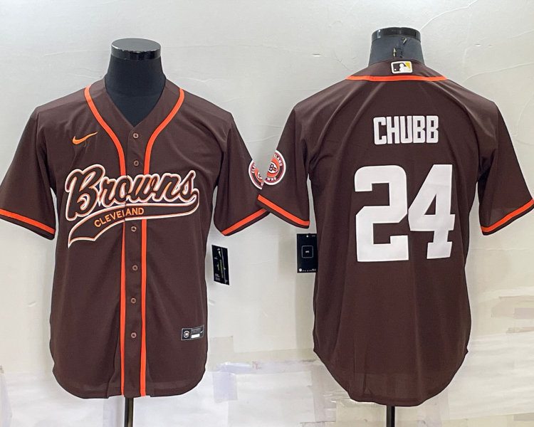 Men's Cleveland Browns Nick Chubb #24 Brown Jersey Joint Edition
