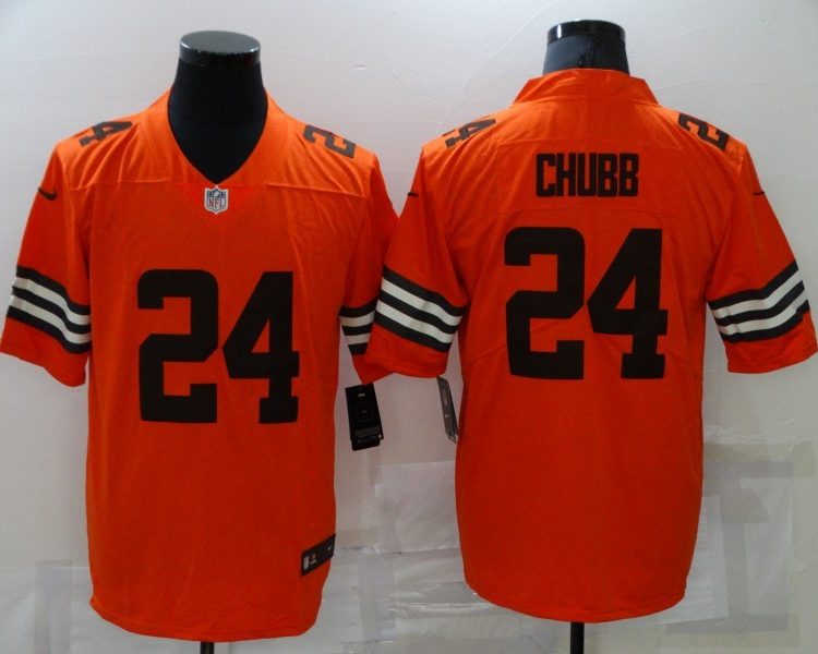 Men's Cleveland Browns Nick Chubb #24 Orange Jersey