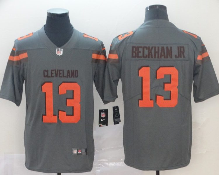 Men's Cleveland Browns Odell Beckham Jr. Gray Inverted Legend Jersey