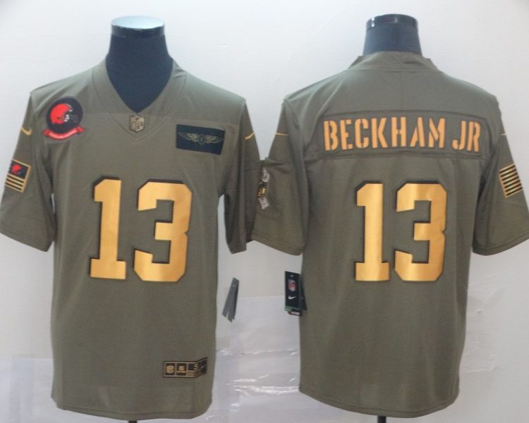 Men's Cleveland Browns Odell Beckham Jr. Olive Jersey
