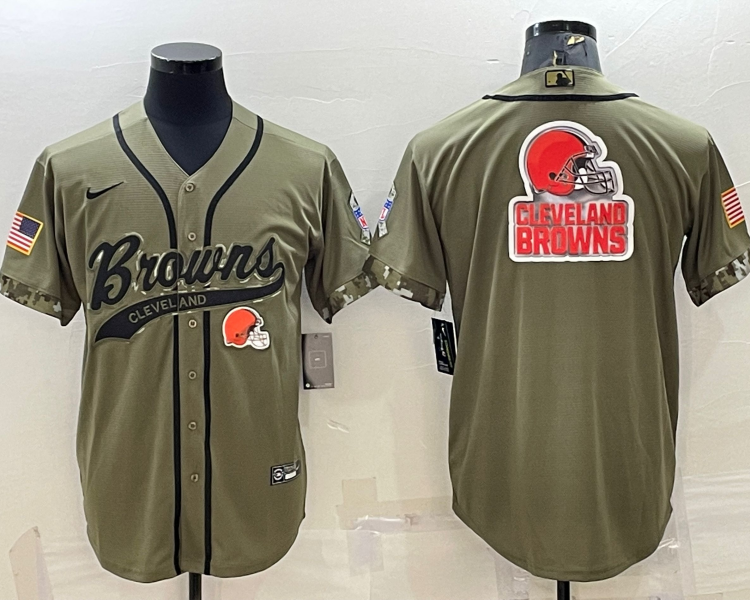 Men's Cleveland Browns Olive 2021 Salute To Service Limited Jersey