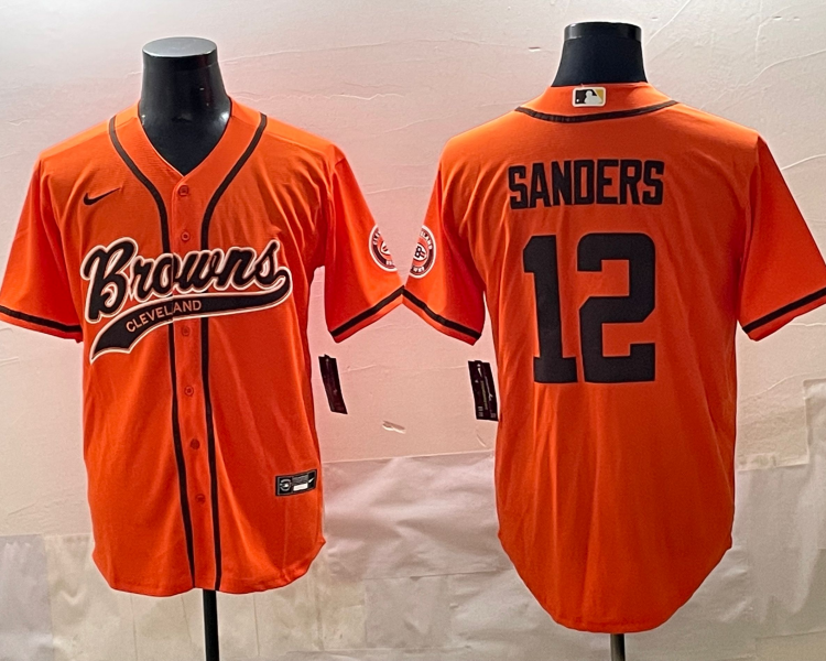 Men's Cleveland Browns Shedeur Sanders #12 Orange Jersey
