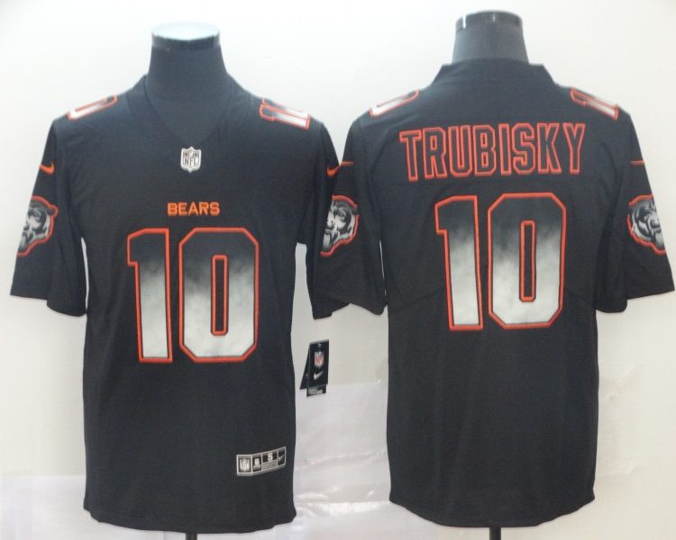 Men's Chicago Bears #10 Mitch Trubisky Black Jersey