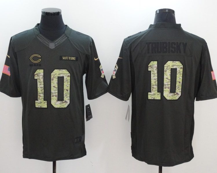 Men's Chicago Bears #10 Mitch Trubisky Black Jersey