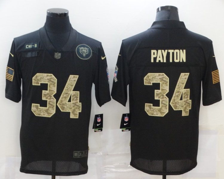 Men's Chicago Bears #34 Walter Payton Black Alternate Jersey