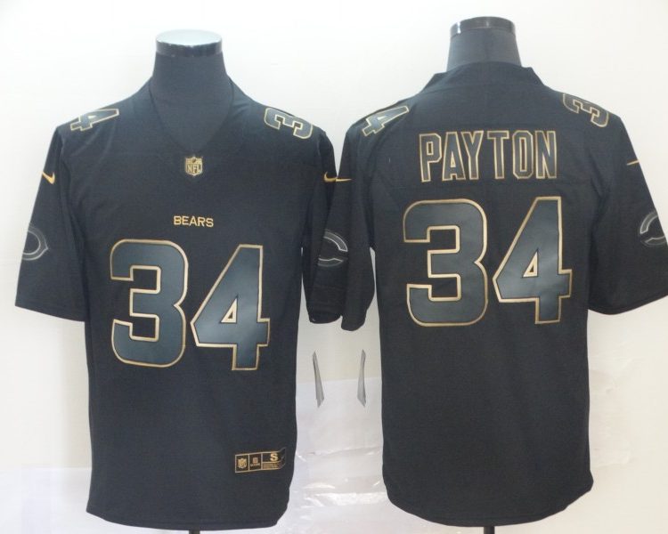 Men's Chicago Bears #34 Walter Payton Black Jersey