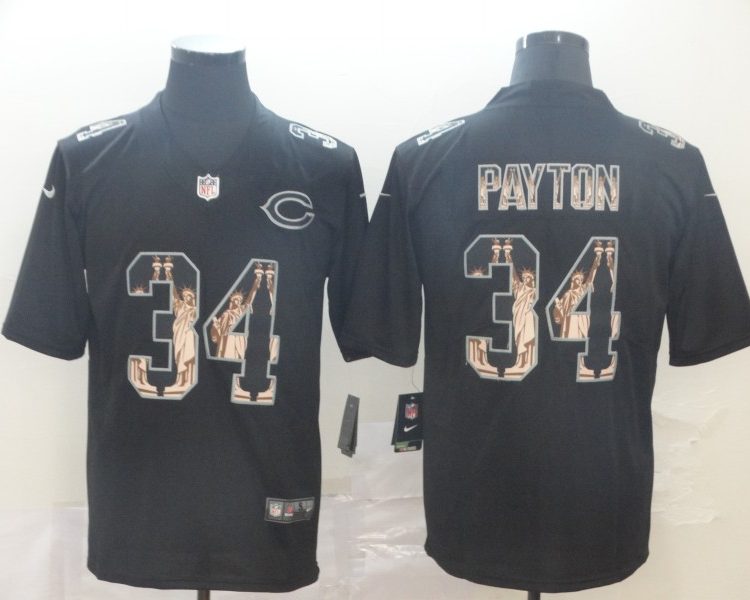 Men's Chicago Bears #34 Walter Payton Black Jersey
