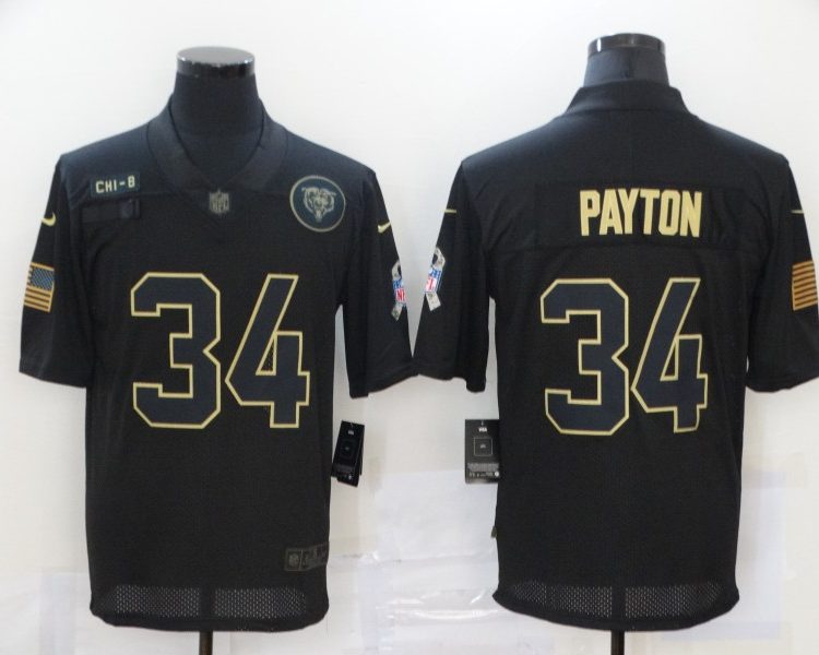 Men's Chicago Bears #34 Walter Payton Black Jersey