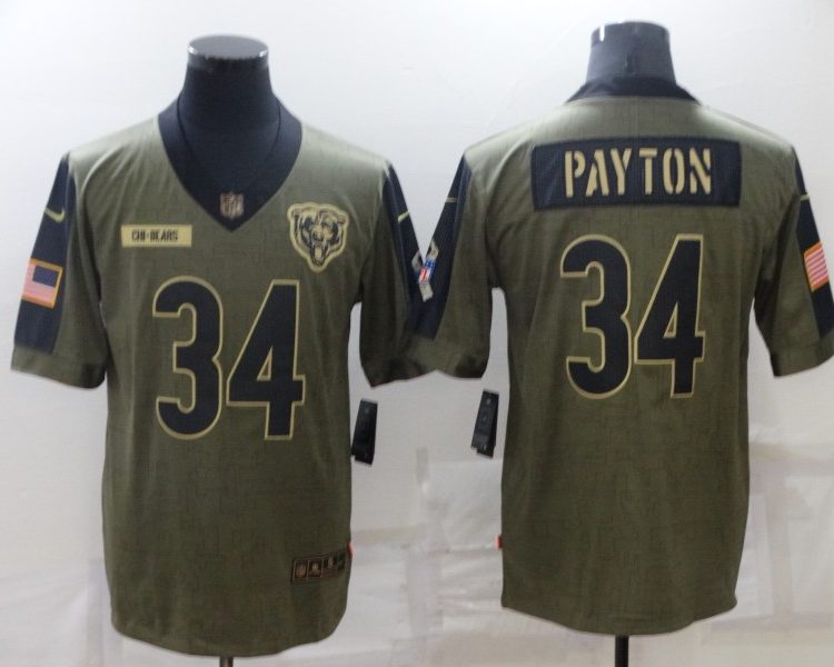 Men's Chicago Bears #34 Walter Payton Brown Jersey