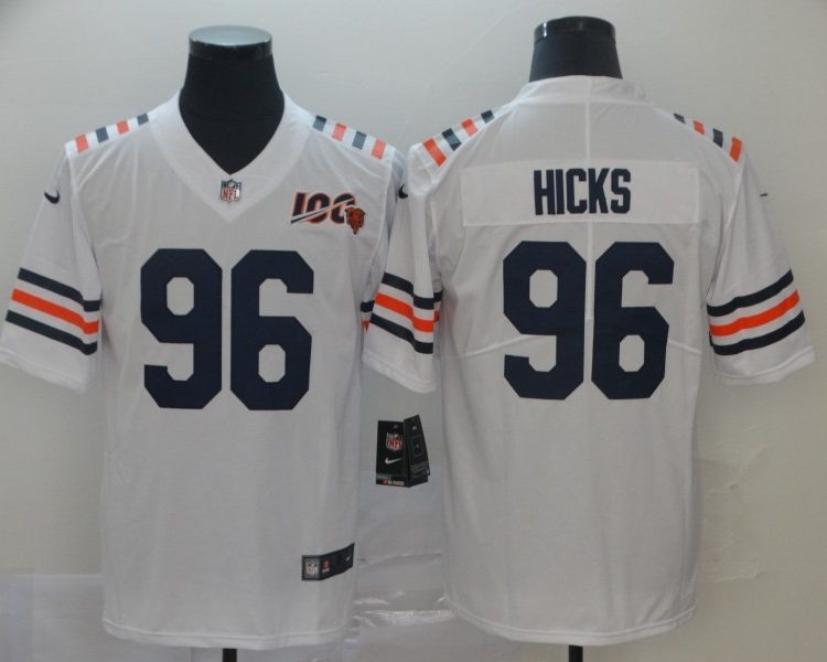 Men's Chicago Bears Akiem Hicks #96 White Jersey