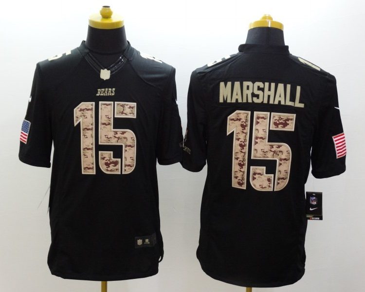 Men's Chicago Bears Brandon Marshall #15 Black Jersey
