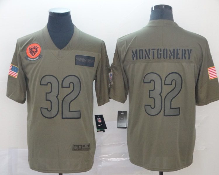 Men's Chicago Bears David Montgomery #32 Brown Jersey