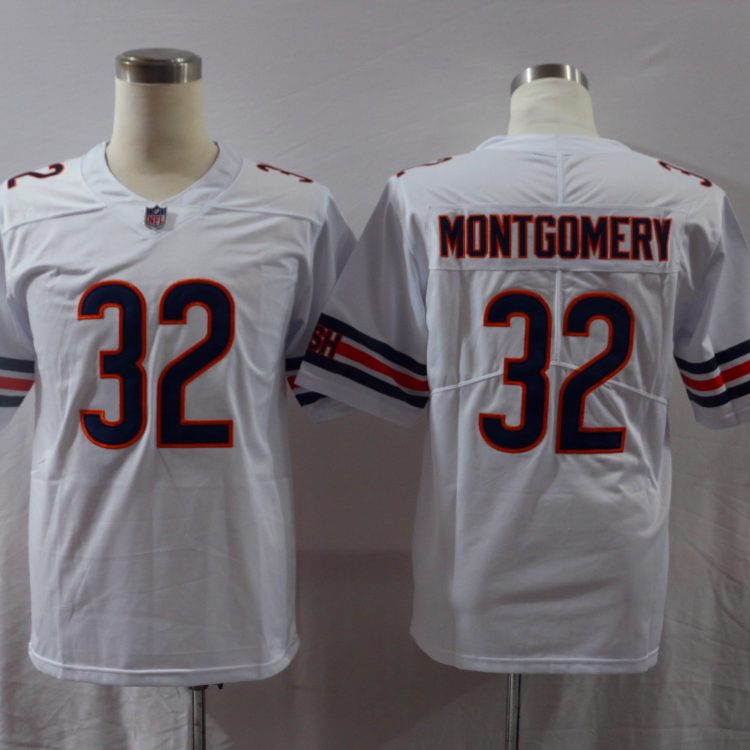 Men's Chicago Bears David Montgomery #32 White Jersey
