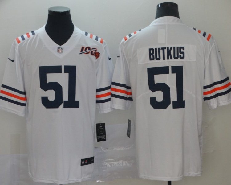 Men's Chicago Bears Dick Butkus #51 White Jersey