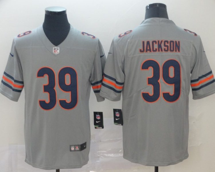 Men's Chicago Bears Eddie Jackson #39 Gray Jersey