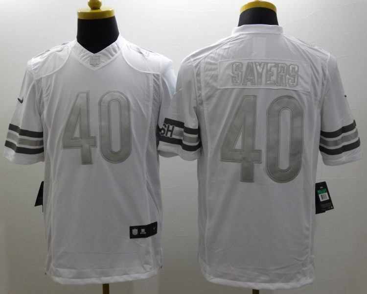 Men's Chicago Bears Gale Sayers #40 White Jersey