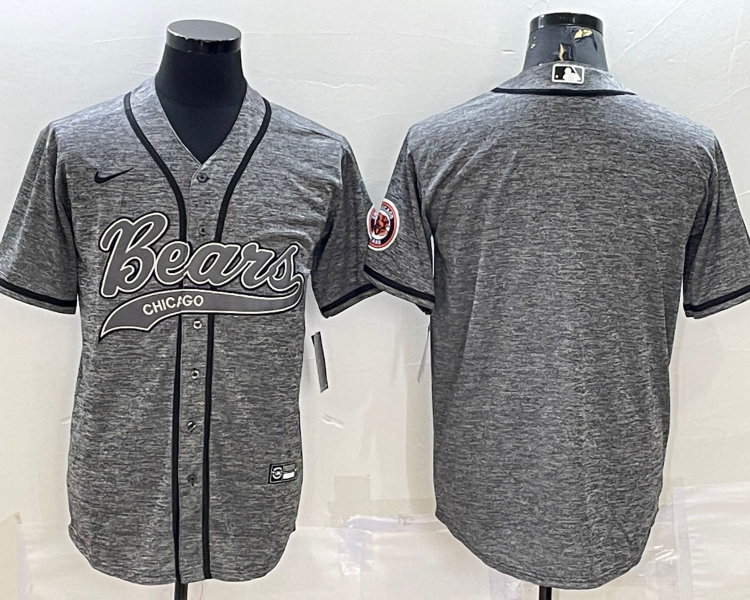 Men's Chicago Bears Gray Blank Jersey