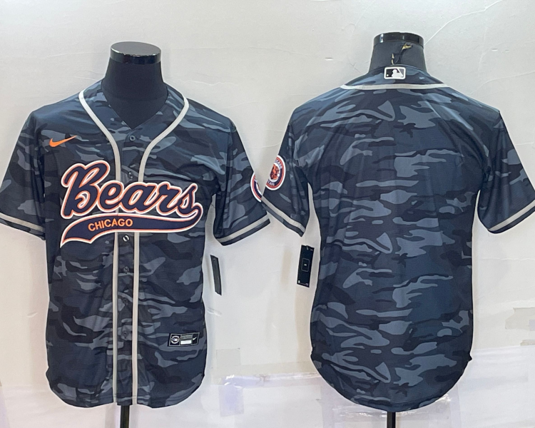 Men's Chicago Bears Grey Camouflage Blank Jersey