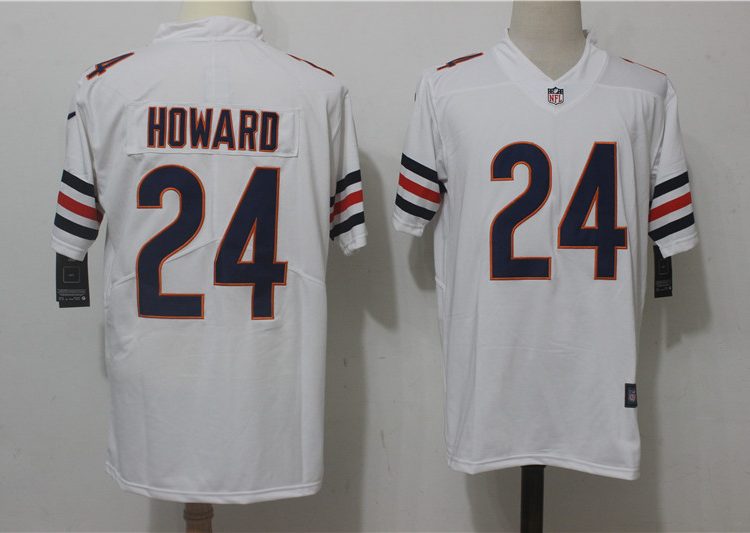 Men's Chicago Bears Jordan Howard #24 White Jersey