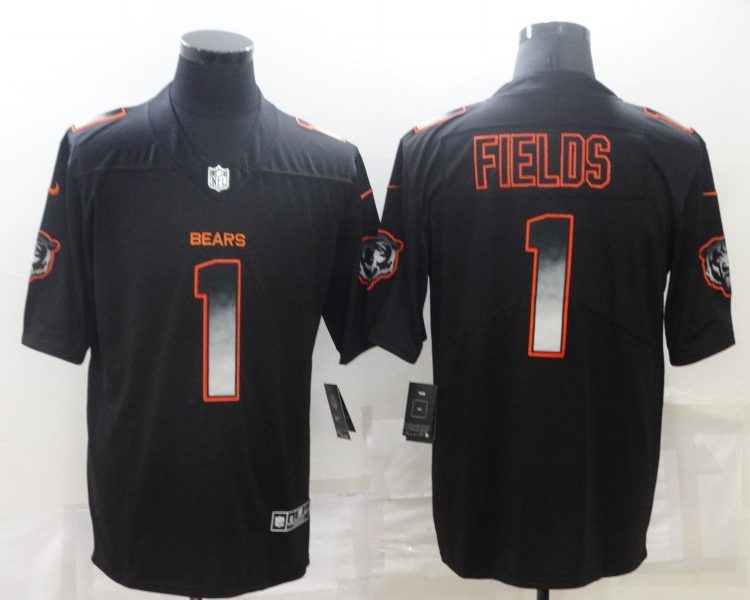 Men's Chicago Bears Justin Fields #1 Black Jersey