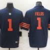 Men's Chicago Bears Justin Fields #1 Navy Jersey