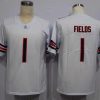 Men's Chicago Bears Justin Fields #1 White Jersey