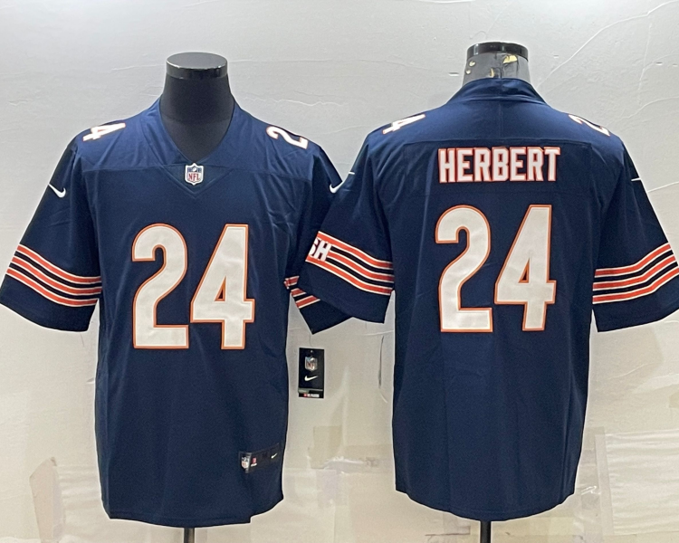 Men's Chicago Bears Khalil Herbert #24 Navy Jersey