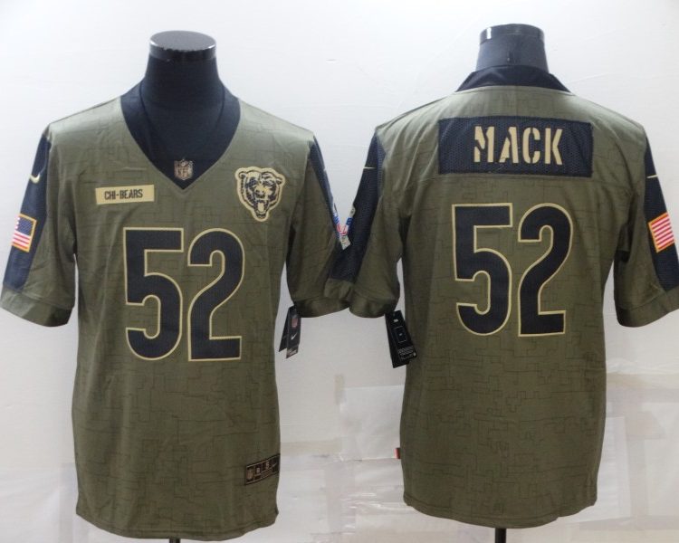 Men's Chicago Bears Khalil Mack #52 Brown Jersey