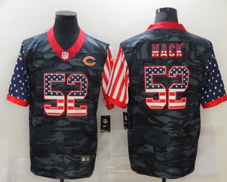 Men's Chicago Bears Khalil Mack #52 Gray Camouflage Jersey
