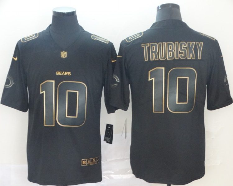 Men's Chicago Bears Mitch Trubisky #10 Black Jersey