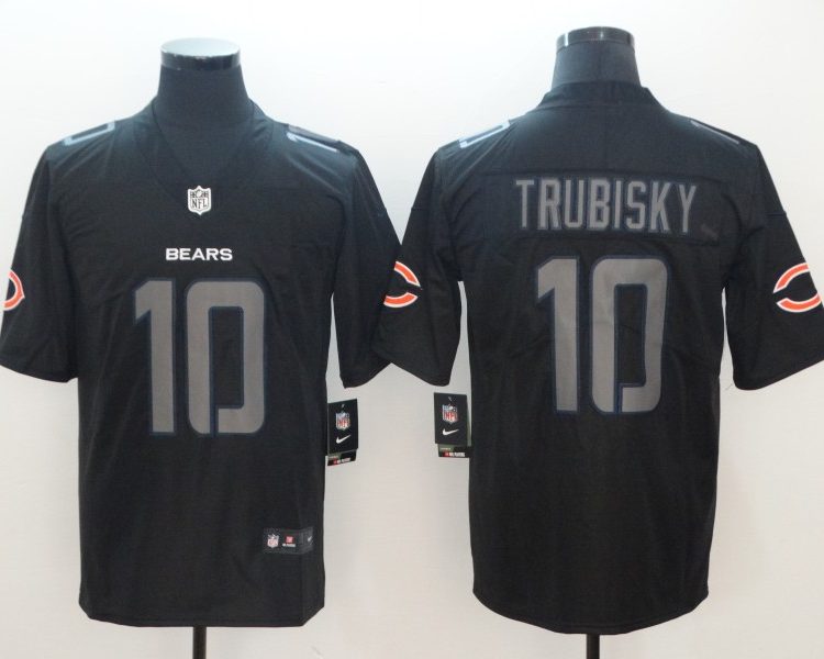 Men's Chicago Bears Mitch Trubisky #10 Black Jersey