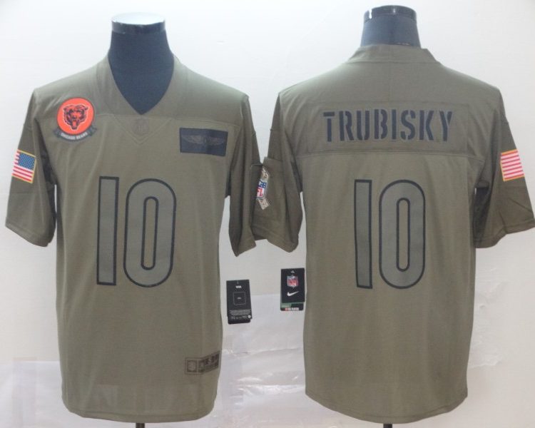 Men's Chicago Bears Mitch Trubisky #10 Brown Jersey