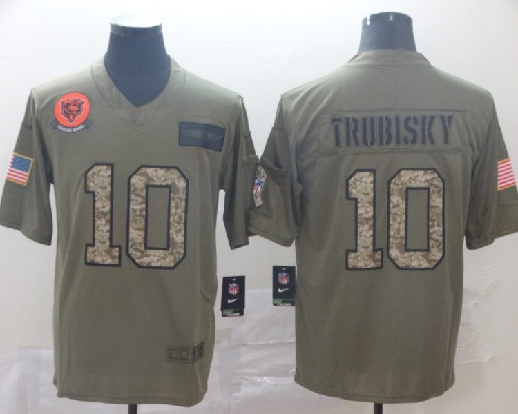Men's Chicago Bears Mitch Trubisky #10 Brown Team Jersey