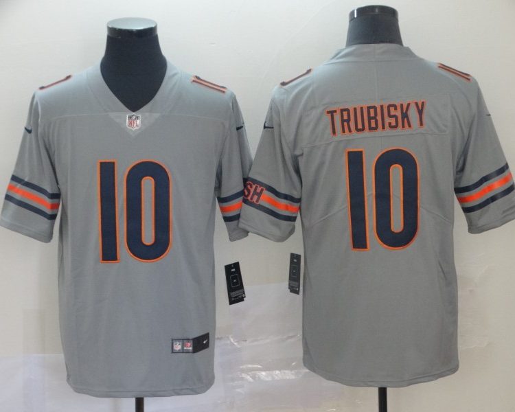 Men's Chicago Bears Mitch Trubisky #10 Gray Jersey