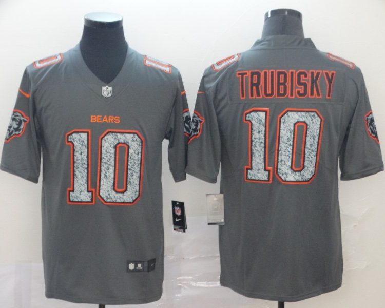 Men's Chicago Bears Mitch Trubisky #10 Gray Jersey