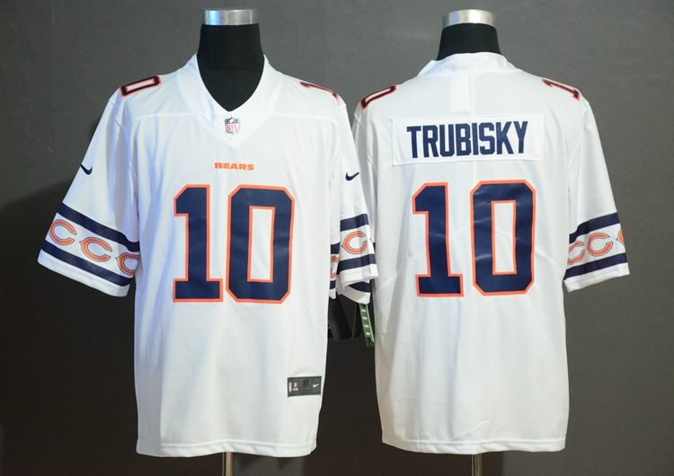 Men's Chicago Bears Mitch Trubisky #10 White Jersey