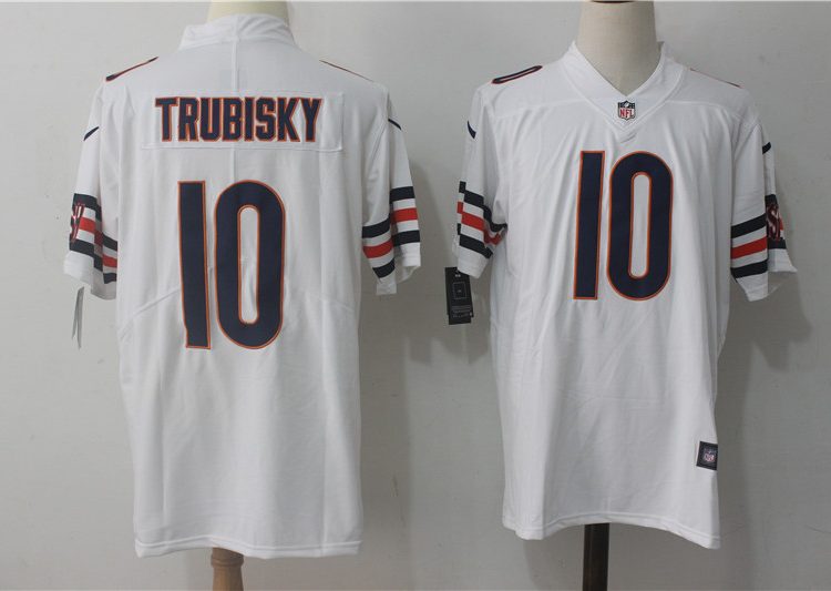 Men's Chicago Bears Mitch Trubisky #10 White Jersey