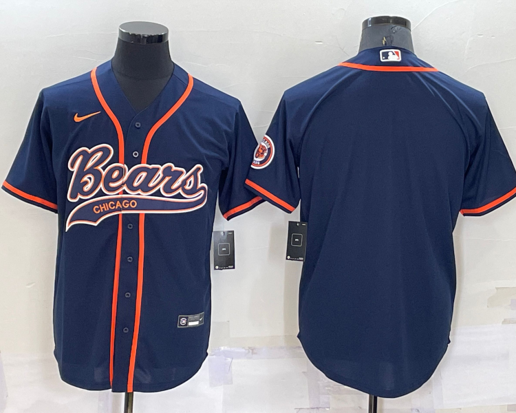 Men's Chicago Bears Navy Blank Jersey