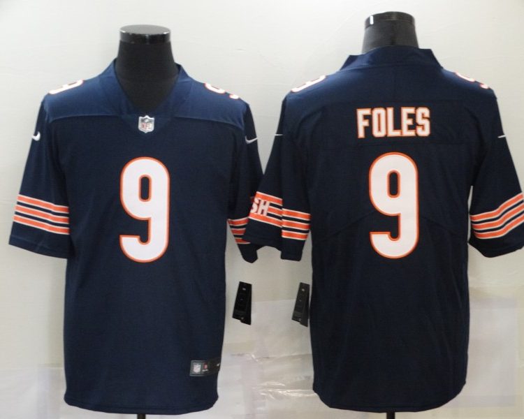 Men's Chicago Bears Nick Foles #9 Navy Jersey