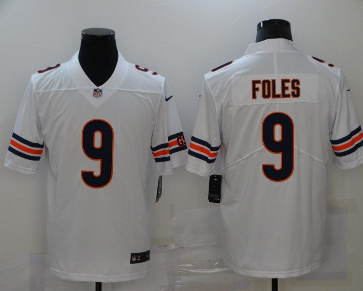 Men's Chicago Bears Nick Foles #9 White Jersey