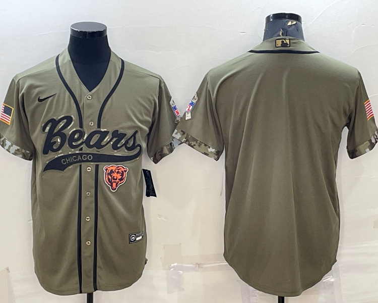 Men's Chicago Bears Olive 2022 Salute To Service Limited Blank Jersey