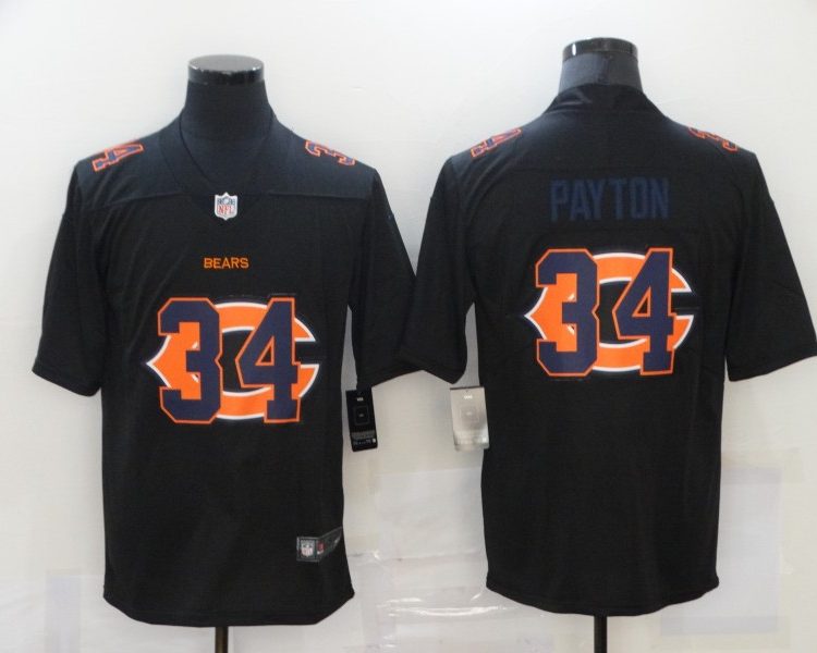 Men's Chicago Bears Walter Payton #34 Black Alternate Jersey