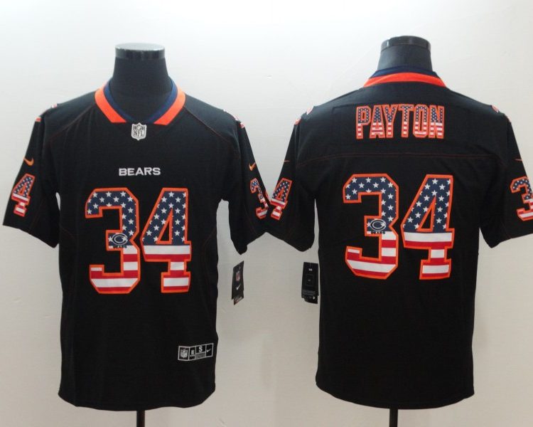 Men's Chicago Bears Walter Payton #34 Black Jersey