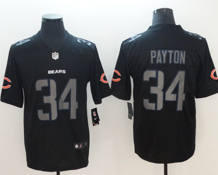 Men's Chicago Bears Walter Payton #34 Black Jersey