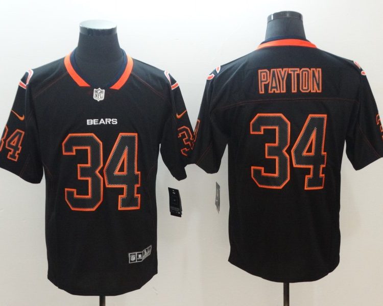 Men's Chicago Bears Walter Payton #34 Black Jersey