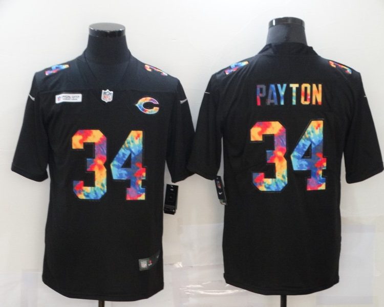 Men's Chicago Bears Walter Payton #34 Black Team Jersey