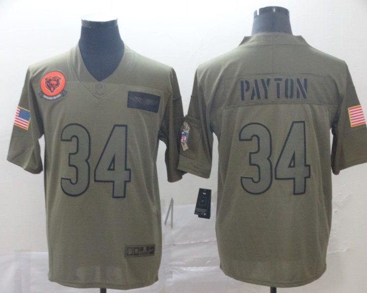 Men's Chicago Bears Walter Payton #34 Brown Jersey